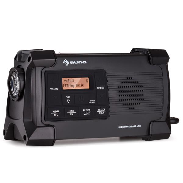 Auna Patagonia DAB+, radio outdoorowe, DAB/DAB+/FM, uchwyt ładujący, USB, SOS alarm, wodoszczelne