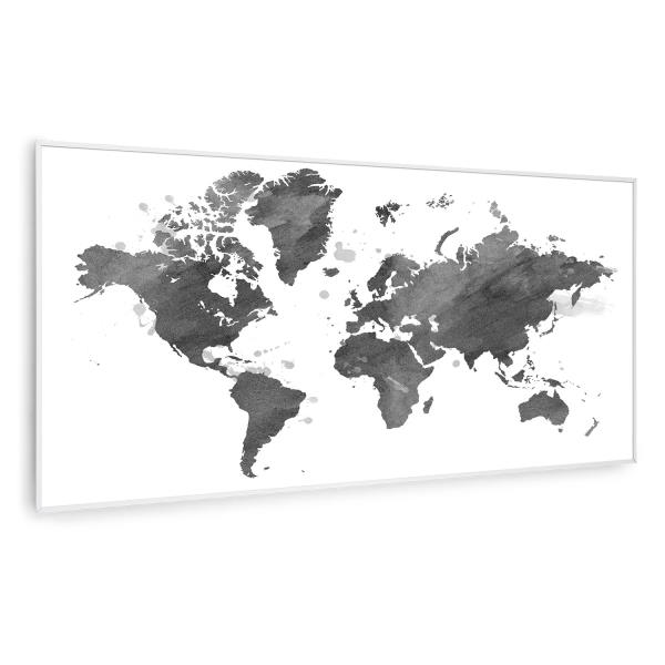 Klarstein Wonderwall Air Art Smart, panel grzewczy na podczerwień, grzejnik, 120 x 60 cm, 700 W, czarna mapa