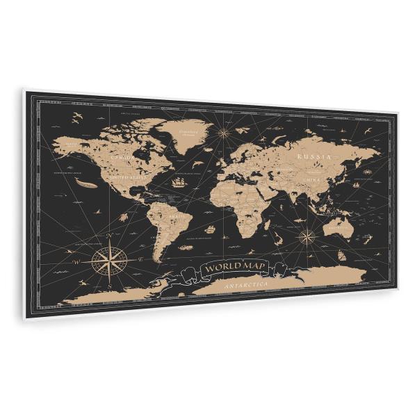 Klarstein Wonderwall Air Art Smart, panel grzewczy na podczerwień, grzejnik, 120 x 60 cm, 700 W, złota mapa
