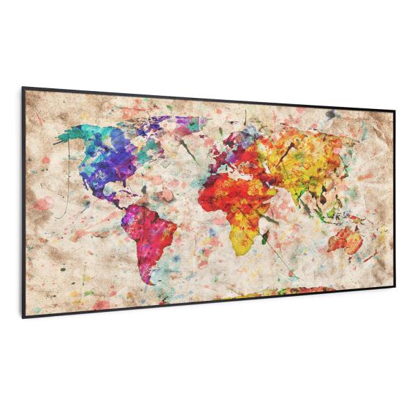 Klarstein Wonderwall Air Art Smart, panel grzewczy na podczerwień, grzejnik, 120 x 60 cm, 700 W, kolorowa mapa