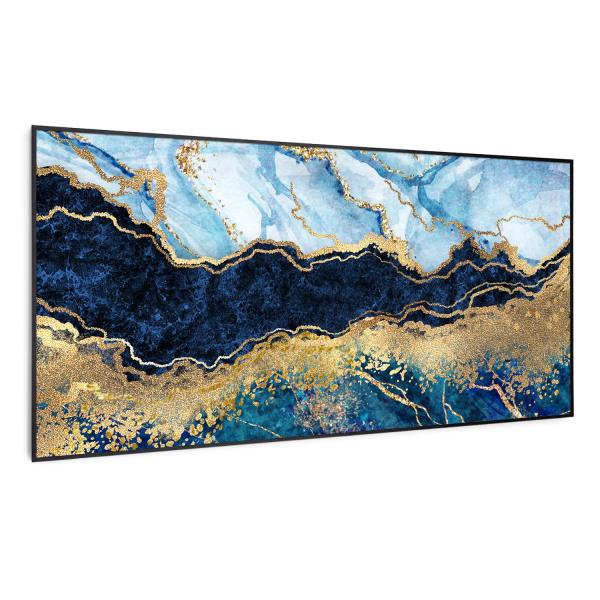 Klarstein Wonderwall Air Art Smart, panel grzewczy na podczerwień, grzejnik, 120 x 60 cm, 700 W, niebieski marmur