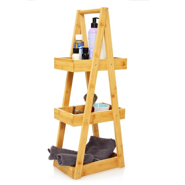 Blumfeldt Regał łazienkowy, 26 x 66 x 18 cm, wodoodporny, bambus