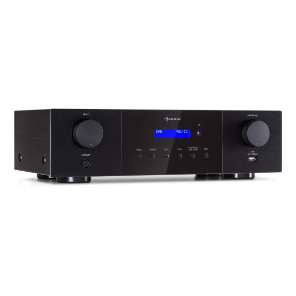Auna AMP-4000 DAB, wzmacniacz stereo, HiFi, DAB+, USB, wyświetlacz LED, pilot zdalnego sterowania