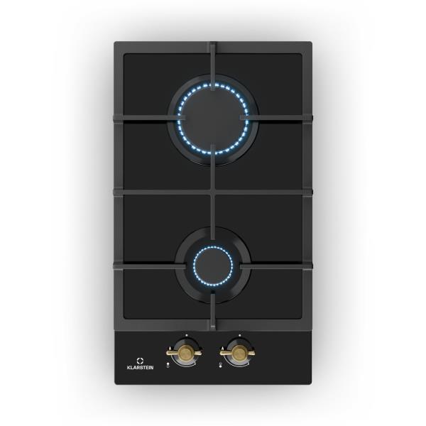 Klarstein Victoria Domino, płyta gazowa, 2 palniki typu Sabaf, szkło ceramiczne, styl retro