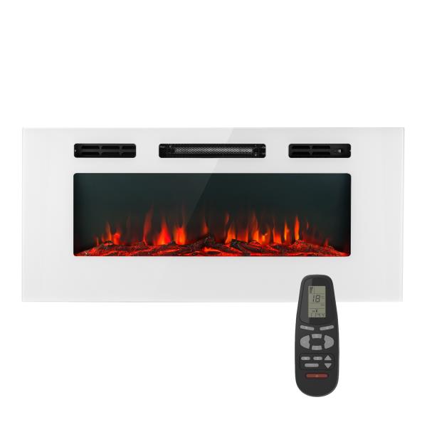 Klarstein Galeras, elektryczny naścienny kominek do zabudowy, 1800 W, LED, 3 kolory, timer