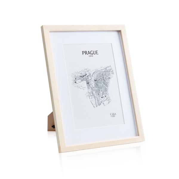 Casa Chic Edinburgh, ramka na zdjęcia, prostokątna, 30 x 40 cm, passe-partout, naturalne drewno