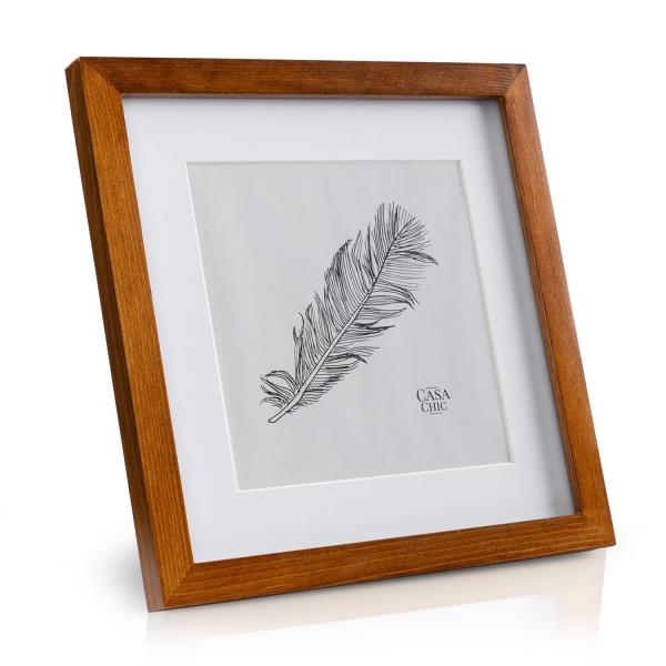 Casa Chic Bristol, ramka na zdjęcia, 25 x 25 cm, passe-partout, szkło, naturalne drewno
