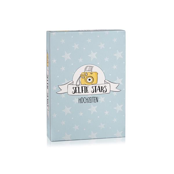 Spielehelden Selfie Stars Hochzeiten/Selfie Stars Wesele, gra weselna z zadaniami fotograficznymi, 55 kart, format kieszonkowy, język niemiecki