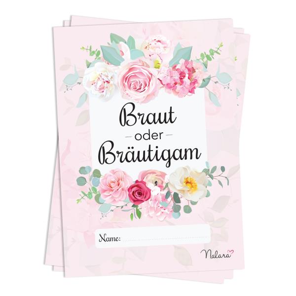 Spielehelden Braut oder Bräutigam/Panna młoda czy Pan młody, gra weselna, 50 szt., A5, język niemiecki