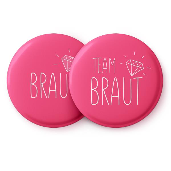 Spielehelden Przypinki z motywem różowych diamentów, 12 szt., 5,6 cm, bardzo duże, prezent na wieczór panieński, język niemiecki