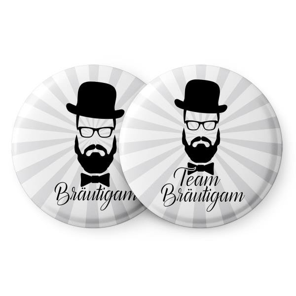 Spielehelden Przypinki z motywem brody na wieczór kawalerski, 12 szt., 5,6 cm, bardzo duże, prezent na wieczór kawalerski, język niemiecki