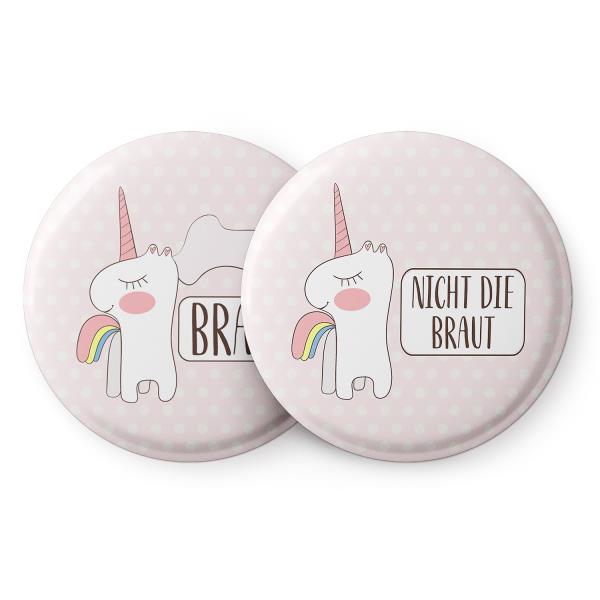Spielehelden Przypinki z motywem jednorożca na wieczór panieński, 20 szt., 5,6 cm, bardzo duże, prezent na wieczór panieński, język niemiecki