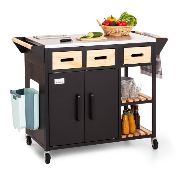 Klarstein Jersey, kuchnia ogrodowa, stal nierdzewna, przenośna, pokrowiec przeciwdeszczowy