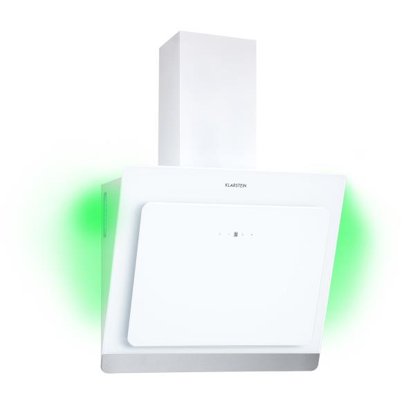 Klarstein Aurora Eco 90, okap kuchenny, 90 cm, przyścienny, 550 m³/h, A+, sterowanie dotykowe, biały
