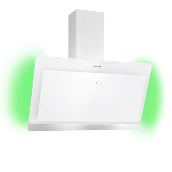 Klarstein Aurora Eco 90, okap kuchenny, 550 m³/h, 90 cm, skośny, oświetlenie ambientowe, klasa energetyczna A+