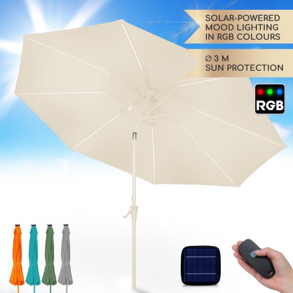 Blumfeldt Calais, parasol ogrodowy, LED, aluminium, poszycie z poliestru, UPF 54