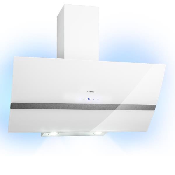 Klarstein Clara 90, okap kuchenny przyścienny, 90 cm, 509 m³/h, panel dotykowy, oświetlenie ambientowe, szklany