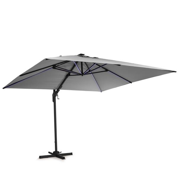 Blumfeldt Arles, parasol ogrodowy, 300 x 300 cm, poliester, UPF 50+, wodoodporny, światło LED