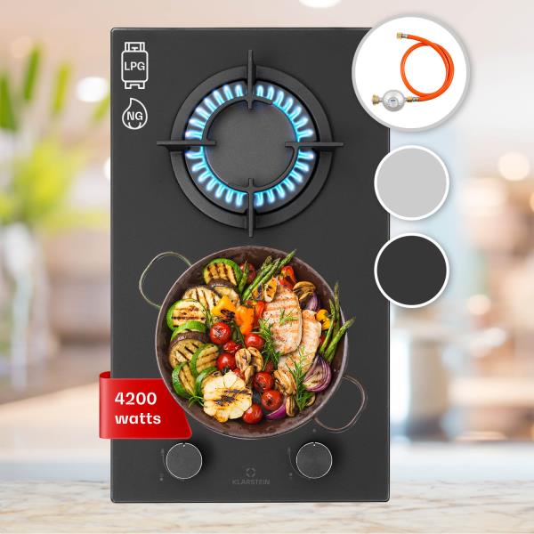 Klarstein Firetale, płyta gazowa, 2 palniki z aluminium, gaz ziemny/propan