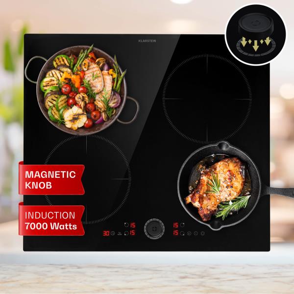 Klarstein Magnichef 4, płyta indukcyjna, do zabudowy, 4 palniki, 7000 W, ceramika szklana