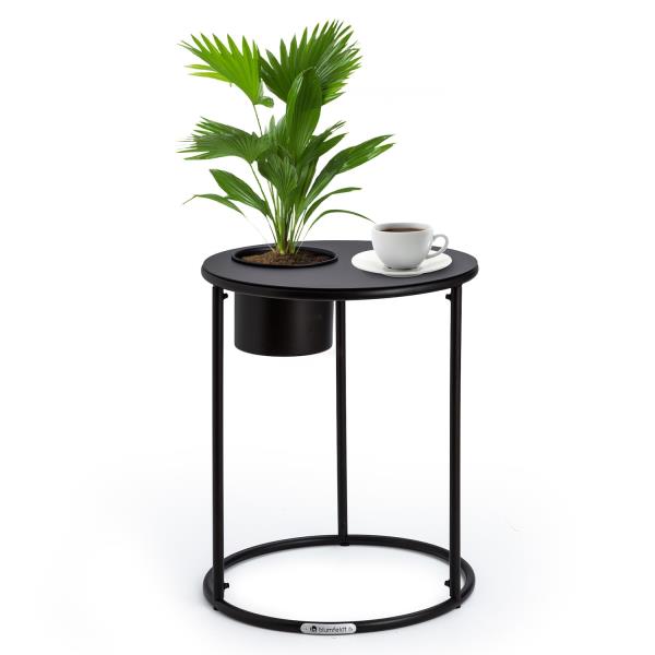 Blumfeldt Irvine, stolik boczny z doniczką, 41 x 50 cm (Ø x wys.), stal malowana proszkowo