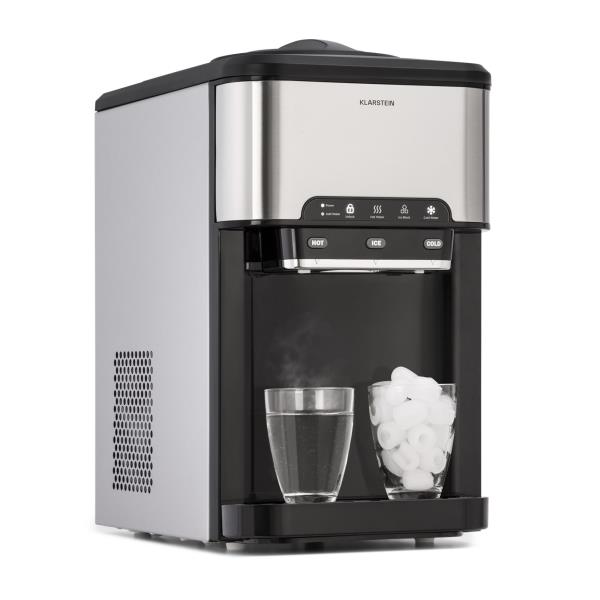 Klarstein Aqueous, kostkarka do lodu 3 w 1, kostki lodu, dozownik do gorącej i zimnej wody, 20 kg/24 h