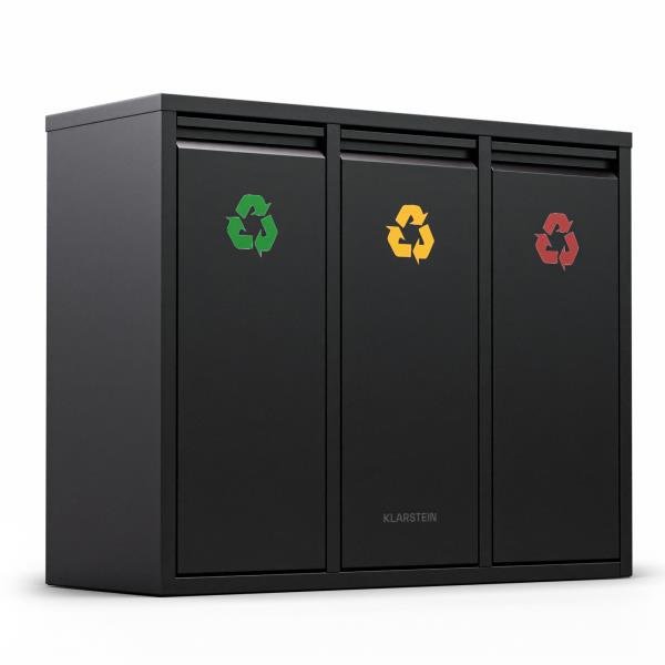 Klarstein Ordnungshüter 3, kosz do segregacji odpadów, 45 l, 3 pojemniki, montaż na ścianie