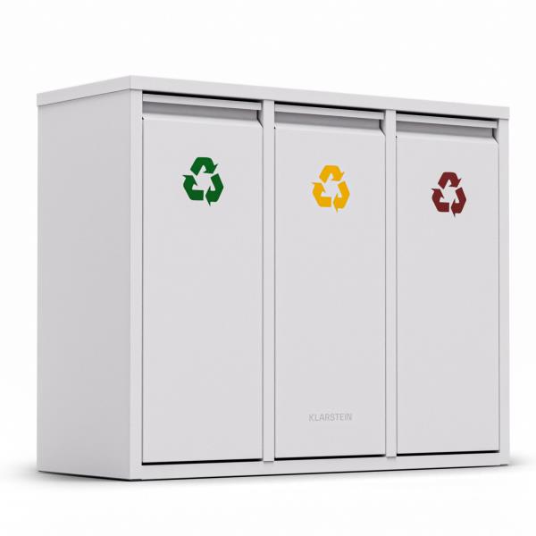 Klarstein Ordnungshüter 3, kosz do segregacji odpadów, 45 l, 3 pojemniki, montaż na ścianie