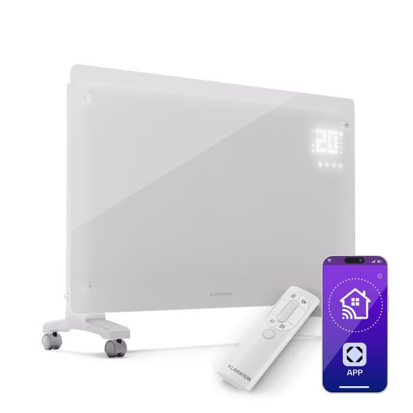 Klarstein Bornholm Smart 2500, grzejnik konwektorowy, 2500 W, Wi-Fi, LED, IP24