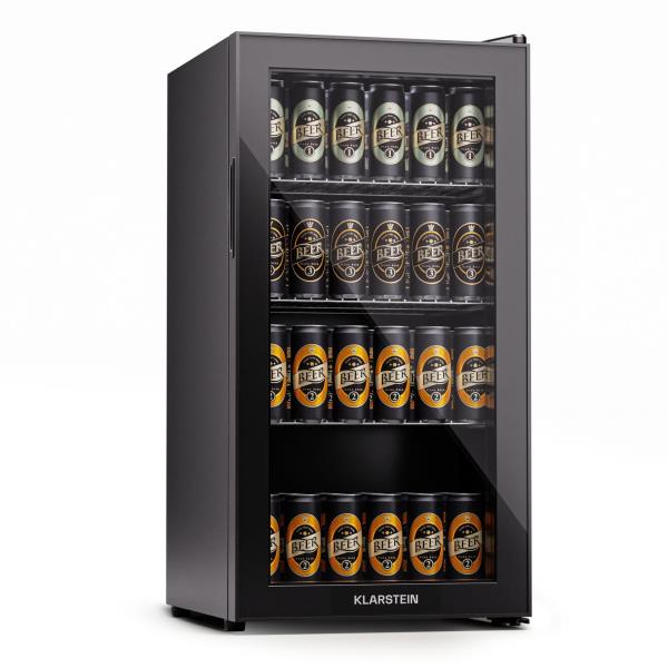 Klarstein Beersafe 74 Slim, lodówka, 74 l, 3 półki, szklane drzwi panoramiczne