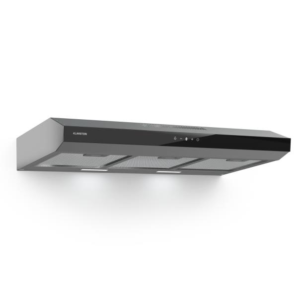 Klarstein Contempo Neo, wyciąg podszafkowy do trybu powietrza odlotowego/recyrkulacji, wydajność wyciągu powietrza 175 m³/h, zintegrowane sterowanie dotykowe SenseControl, stal nierdzewna / front ze szkła akrylowego