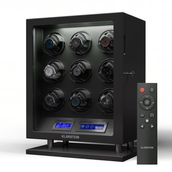 Klarstein Verdon 9, rotomat do zegarków, 9 zegarków, 3 tryby, 5 prędkości, LED, pilot