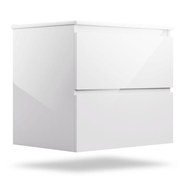 Blumfeldt Johnstone, szafka łazienkowa, z umywalką ceramiczną, 60 cm, funkcja cichego domykania (soft close)