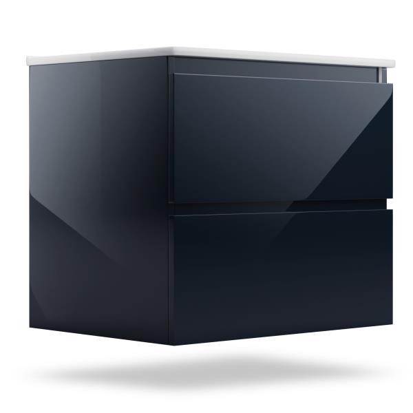 Blumfeldt Johnstone, szafka łazienkowa, z umywalką ceramiczną, 60 cm, funkcja cichego domykania (soft close)