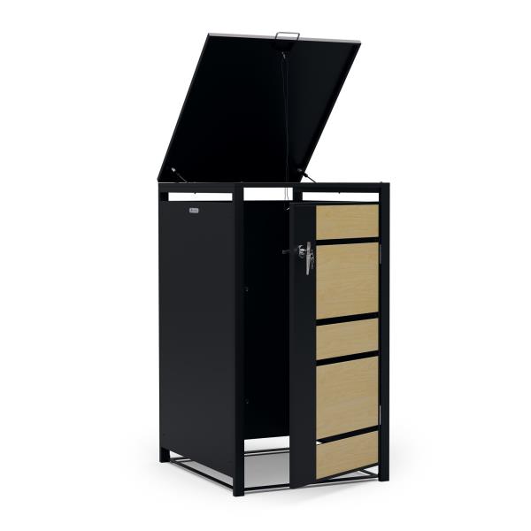 Blumfeldt BinSafe, zabudowa na pojemniki na odpady, 1 pojemnik, 240 l, odporna na warunki atmosferyczne, zamykana na klucz, stal ocynkowana