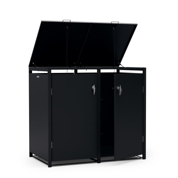 Blumfeldt BinSafe, zabudowa na pojemniki na odpady, 2 pojemniki, 240 l, odporna na warunki atmosferyczne, zamykana na klucz, stal ocynkowana