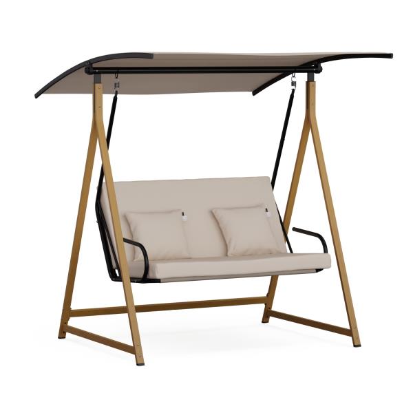 Blumfeldt ZenGrove, huśtawka ogrodowa Hollywood, 2-osobowa, regulowana indywidualnie, stal malowana proszkowo, odporna na warunki atmosferyczne