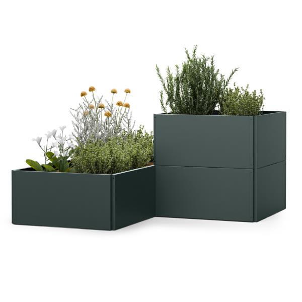 Blumfeldt Versagrow podwyższana grządka z 12 modułami, indywid. kształt, stal nierdzewna o grubości 1 mm