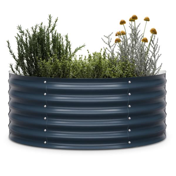 Blumfeldt High Grow Half Circle, podniesiona grządka, 105x43x60 cm, falista blacha stalowa, łatwy montaż, odporna na rdzę i mróz