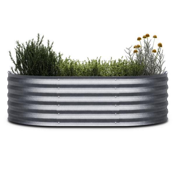 Blumfeldt High Grow Extended, podniesiona grządka, 150x43x60 cm, falista blacha stalowa, łatwy montaż, odporna na rdzę i mróz