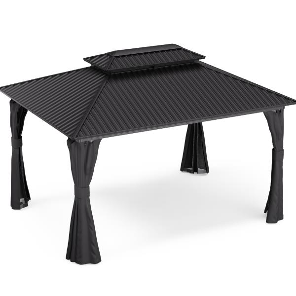 Blumfeldt ShadeFortress, pawilon, 4 x 3 m, z dachem ze stali ocynkowanej, chroni przed słońcem, deszczem i wiatrem