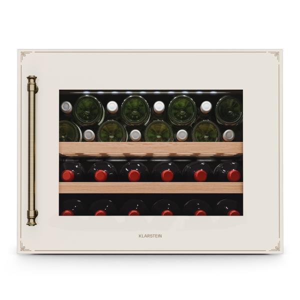 Klarstein Chłodziarka do wina Vinsider Victoria 28, 28 butelek, dotykowa, ochrona UV, LED, cicha, 2 półki