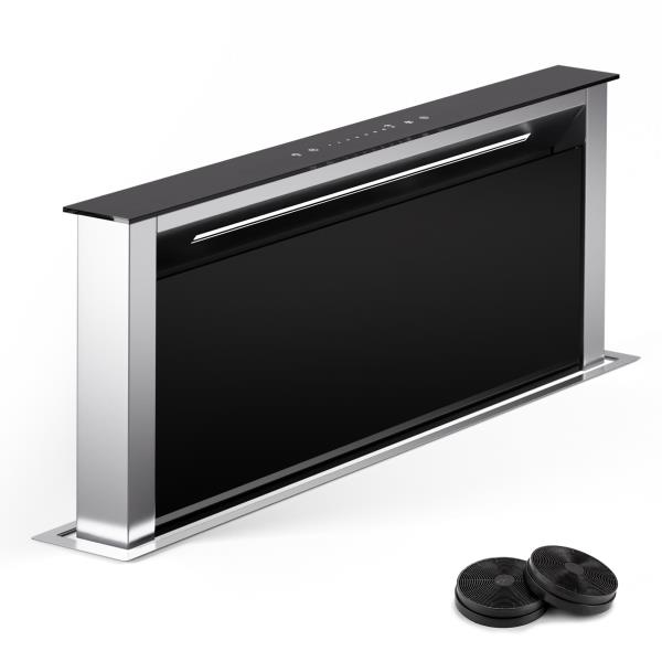 Klarstein Royal Flush Eco, okap kuchenny blatowy, 75 cm, 650 m³/h, klasa energetyczna A++, filtry węglowe