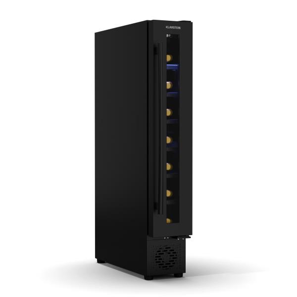 Klarstein Chłodziarka do wina Vinovilla 7 Uno, 1 strefa chłodzenia, 7 butelek, drewniane półki, 5-18 °C