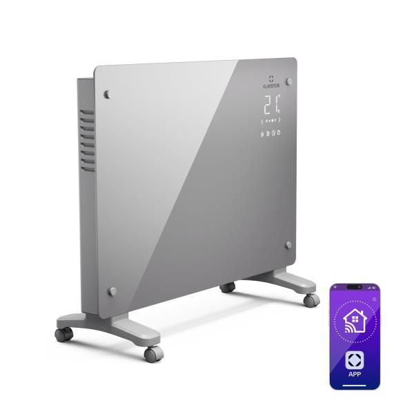 Klarstein Bansin Crystal Smart 1500 grzejnik konwektorowy, 1500 W, sterowanie za pomocą aplikacji, 5-50°C, wyświetlacz LED, ekran dotykowy