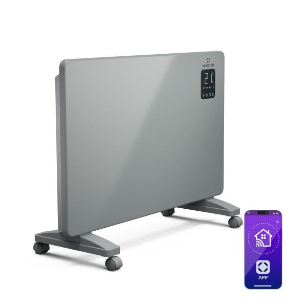Klarstein Bansin Smart 1500 grzejnik konwektorowy, 1500 W, sterowanie za pomocą aplikacji, 5- 50°C, wyświetlacz LED, ekran dotykowy