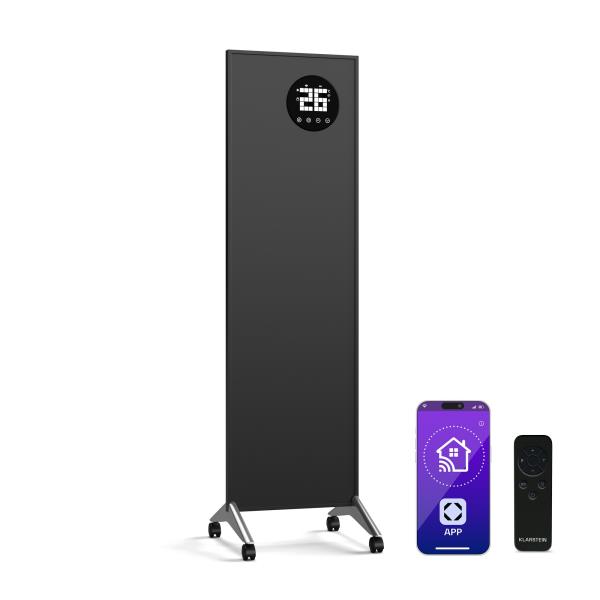 Klarstein Wonderwall Smart Bornholm panel grzewczy na podczerwień, 400 W, inteligentne sterowanie, montaż na ścianie, wyświetlacz LED