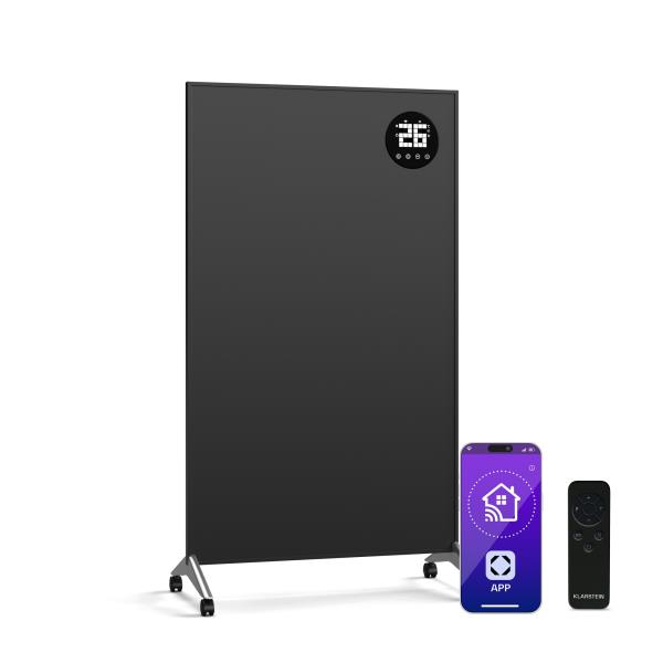 Klarstein Wonderwall Smart Bornholm panel grzewczy na podczerwień, 800 W, inteligentne sterowanie, montaż na ścianie, wyświetlacz LED