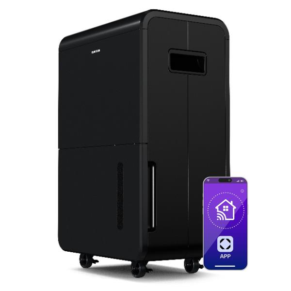 Klarstein DryFy Connect 70 osuszacz powietrza, 70 l/24 h, do 90 m², sterowanie za pomocą aplikacji, mobilny, zbiornik na wodę 8 l