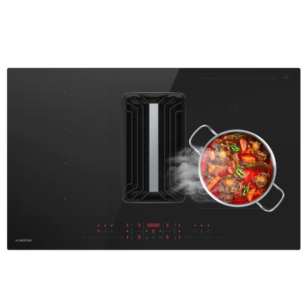 Klarstein System down air AirJet Hybrid, płyta indukcyjna ze zintegrowanym wyciągiem, 600 m³/h, EEK A++